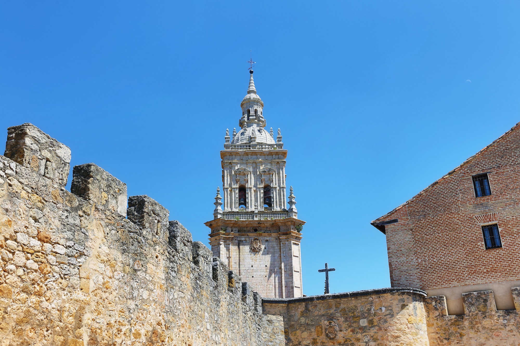 Wall and Cathedral of historical town of Burgo de Osma,Soria province, Spain